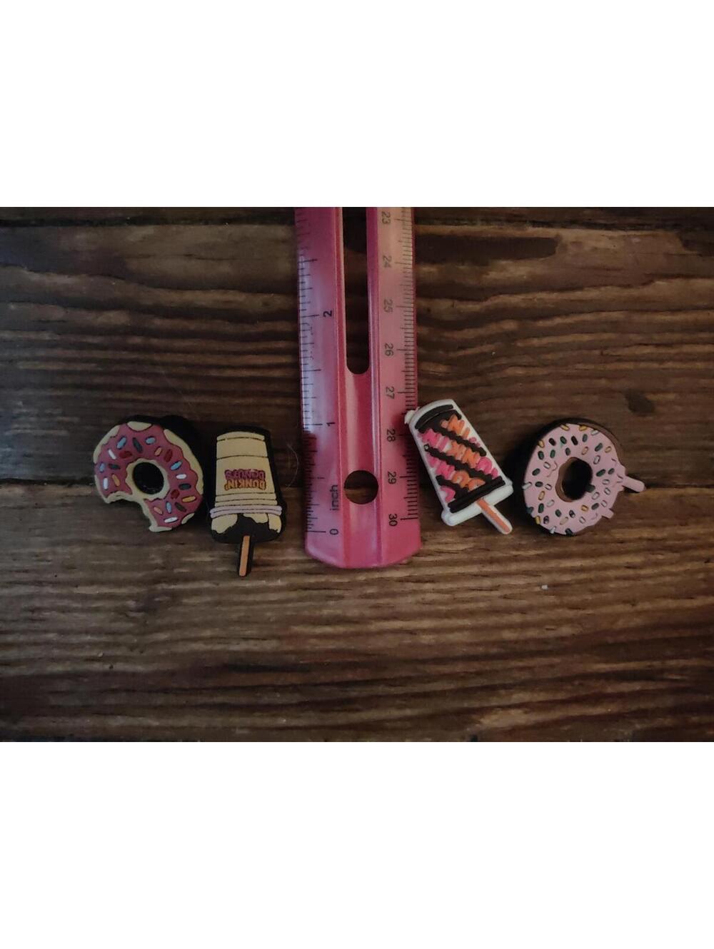 Lot of 4 Dunkin Donuts charms for Crocs etc.